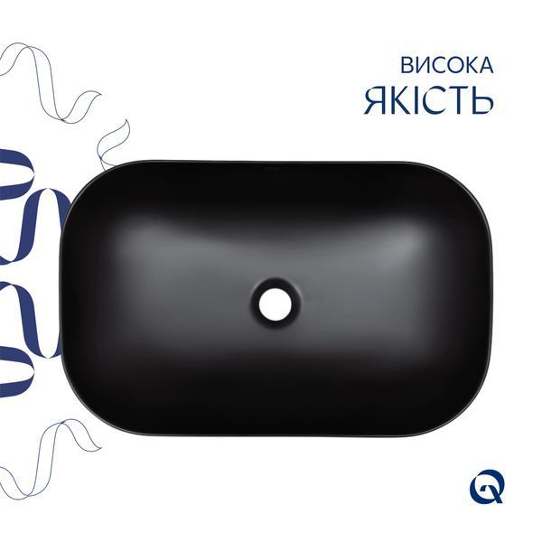 Раковина-чаша Qtap Robin 600x390x150 Matt black QT132143PMBMBN SD00052909 фото