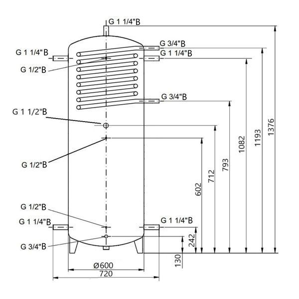 Теплоаккумулятор Thermo Alliance TAI-10 350 с теплообменником 1,4 кв. м без изоляции SD00046650 фото