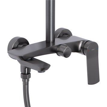 Душова система універсальна Qtap Slavonice на три споживача (з виливом) QTSLA111GMB45910 Gunmetal Black PVD SD00052034 фото