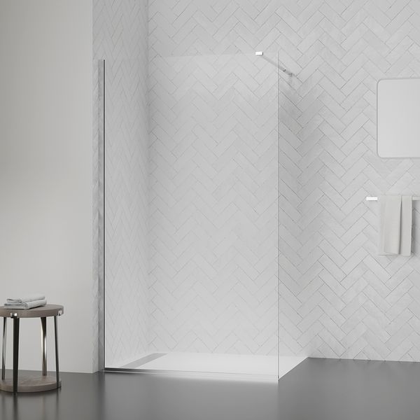 Душова перегородка Qtap Walk-In Standard CRM209.C8 90х200 см, скло Clear 8 мм, покриття CalcLess SD00045303 фото