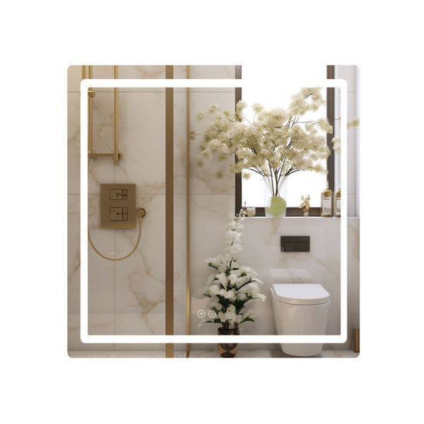 Дзеркало Qtap Mideya 800x800 з LED-підсвічуванням Touch, з антизапотіванням, димером QT2078NCF8080W SD00051750 фото