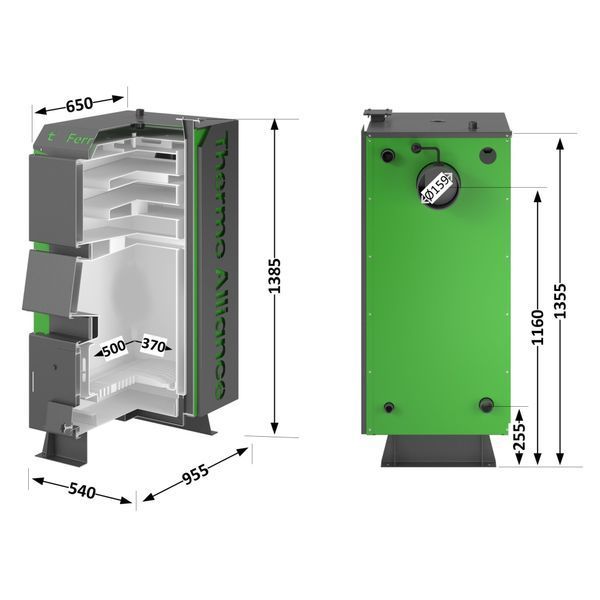 Котел твердотопливный стальной Thermo Alliance Ferrum Plus V 4.0 FSF+ 30 SD00051335 фото