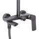 Душова система універсальна Qtap Slavonice на три споживача (з виливом) QTSLA111GMB45910 Gunmetal Black PVD SD00052034 фото 1