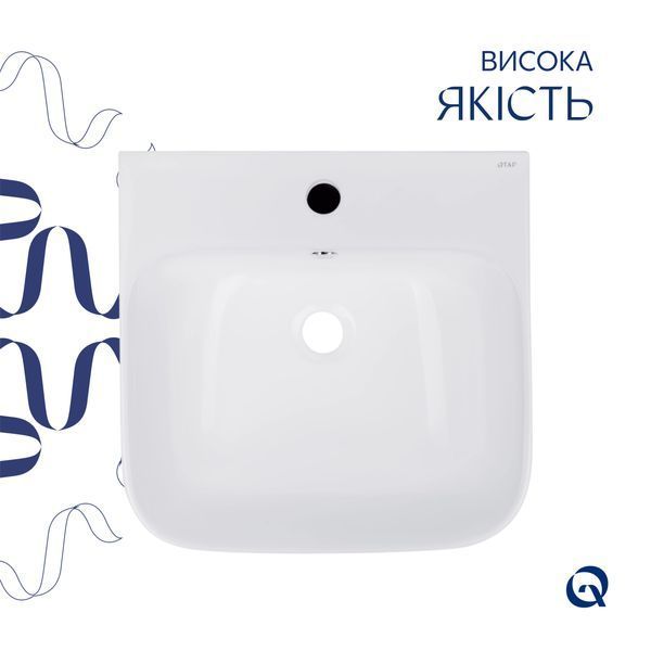 Комплект Qtap Crow: Раковина напольная моноблок 445x420x840 мм White + Донный клапан PU02O SD00053445 фото