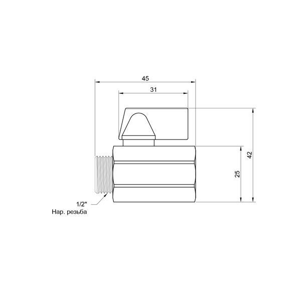 Кран шаровой Thermo Alliance Standart "Mini" 1/2" ВН SD188W15 SD00006182 фото