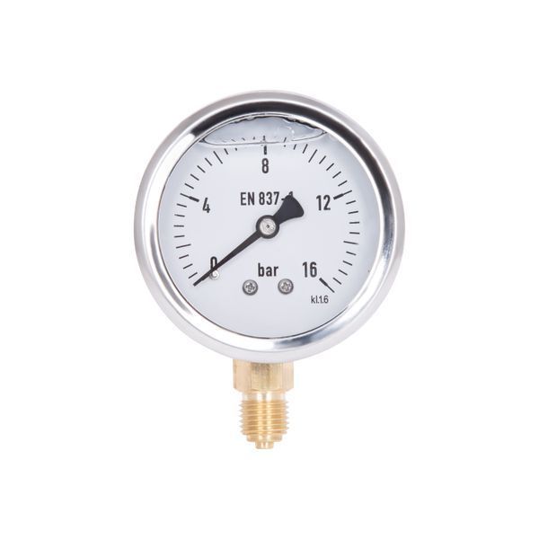 Манометр гліцериновий Thermo Alliance Forte d63&nbsp;мм, 1/4"З із нижнім підключенням (латунь) 0-16&nbsp;бар TAF170G16B SD00054393 фото