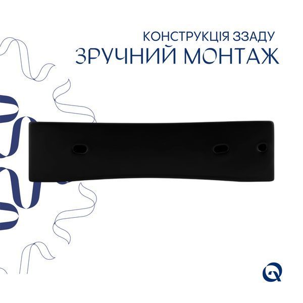 Комплект Qtap Nando LT: Раковина подвесная прямоугольная 500х420х130 мм Matt Black + Донный клапан PU03O SD00053446 фото