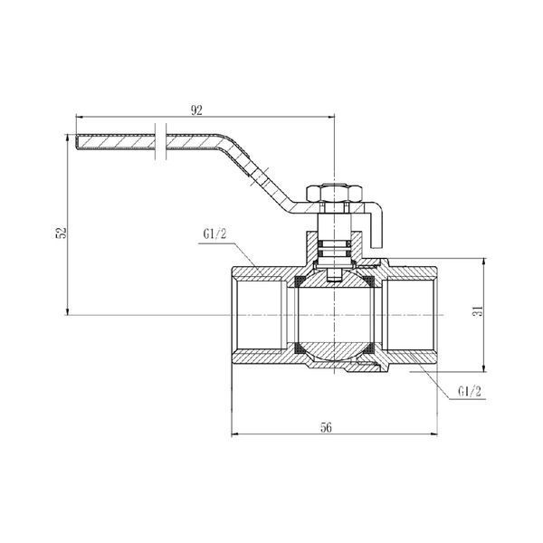 Кран кульовий Thermo Alliance Forte 1/2" ВР для газа (ручка) SF600G15 SD00010581 фото