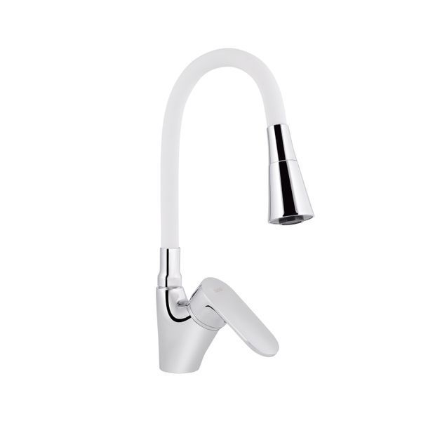 Змішувач для кухні Lidz Tani 007F3 з гнучким виливом (k40) LDTAN007F3WCR40423 Chrome/White SD00046530 фото