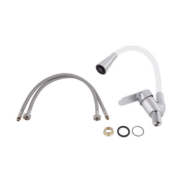 Змішувач для кухні Lidz Tani 007F3 з гнучким виливом (k40) LDTAN007F3WCR40423 Chrome/White SD00046530 фото