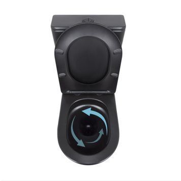 Унітаз підлоговий Qtap Scorpio Ultra Quiet безобідковий з сидінням Soft-close MATT BLACK QT14226088AMB SD00052562 фото