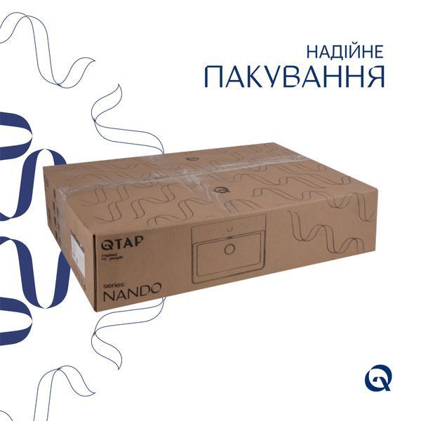 Комплект Qtap Nando LT: Раковина підвісна прамокутна 610х420х140 мм White + Донний клапан PU02O SD00053450 фото