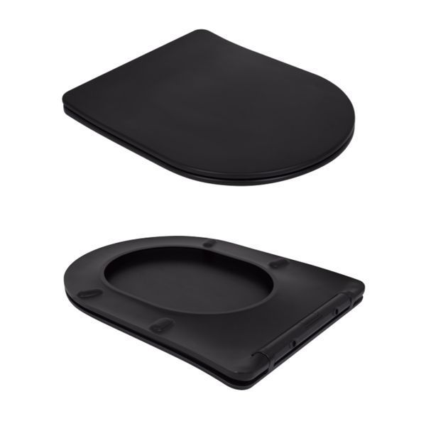 Унітаз підлоговий Qtap Scorpio Ultra Quiet безобідковий з сидінням Soft-close MATT BLACK QT14226088AMB SD00052562 фото