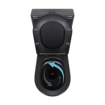 Унітаз підлоговий Qtap Robin Ultra Quiet безобідковий з сидінням Soft-close MATT BLACK QT13226083AMB SD00052566 фото