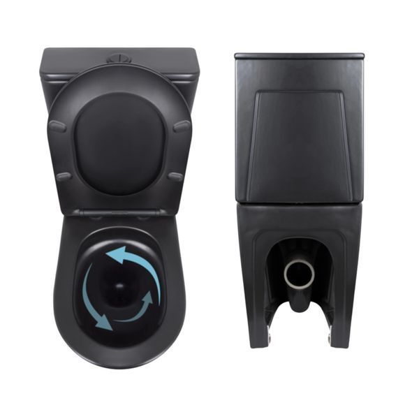 Комплект 2 в 1: підлоговий унітаз Qtap Scorpio Matt Black QT14226088AMB + набір гігієнічного душу Lidz Aria Black LDARI110BLA43394 SD00055247 фото