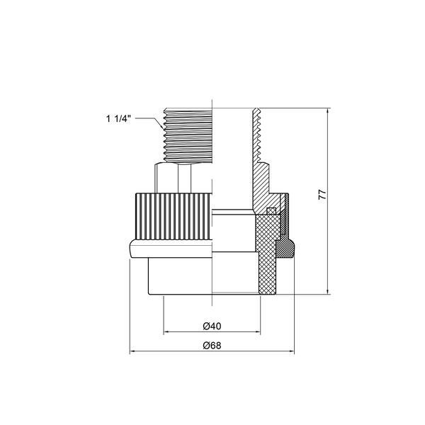 Муфта PPR Thermo Alliance 40х1" 1/4 ЗР SD00029340 фото