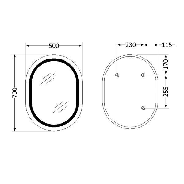 Зеркало Qtap Gemini 500х700 с LED-подсветкой Touch, с антизапотеванием, с диммером, рег. темп. цвета (3000-6500K) Reverse QT2578R5070 SD00052316 фото