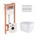 Готовое решение Qtap для ванной комнаты: подвесной унитаз Tern Ultra Quiet 525x345x360 + комплект инсталляции Nest 4 в 1 (линейная клавиша Chrome) SD00053634 фото 1