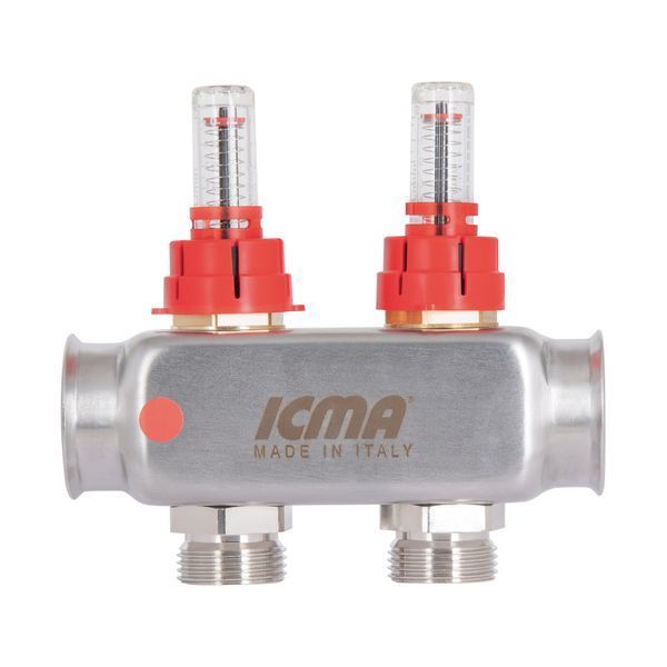 Колектор Icma № К073 з витратомірами (нерж.) 1"&nbsp;х&nbsp;3/4" на 2 виходи SD00054038 фото