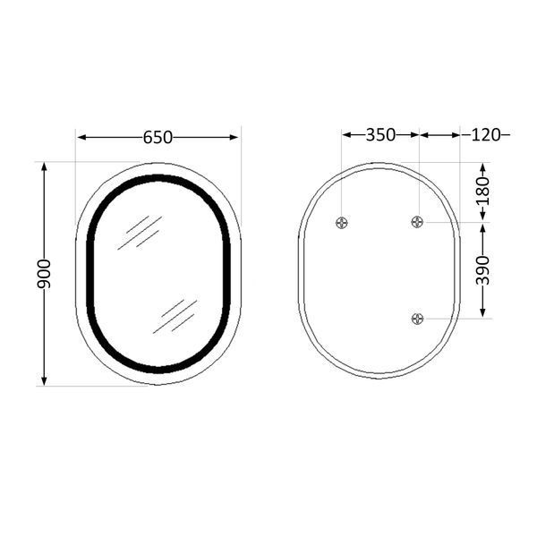 Зеркало Qtap Gemini 650х900 с LED-подсветкой Touch, с антизапотеванием, с диммером, рег. темп. цвета (3000-6500K) Reverse QT2578R6590 SD00052320 фото
