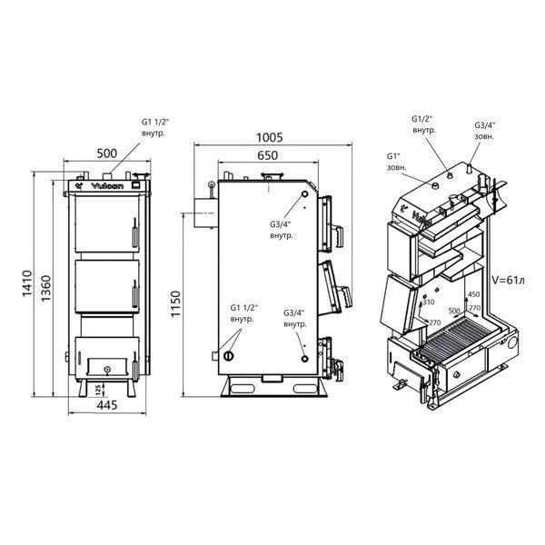Котел твердотопливный стальной Thermo Alliance Vulcan V 5.0 SF 15 SD00054027 фото