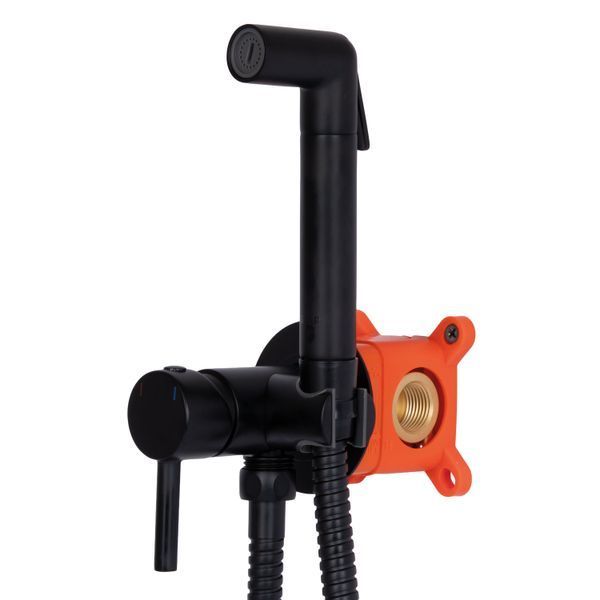 Набор для гигиенического душа Qtap Inspai-Varius округлый QTINSVARBСRV00440001 Black Matt SD00035723 фото