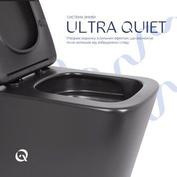 Унітаз підвісний Qtap Tern New Ultra Quiet безобідковий з сидінням Soft-close MATT BLACK QT17332303ASMB SD00052572 фото