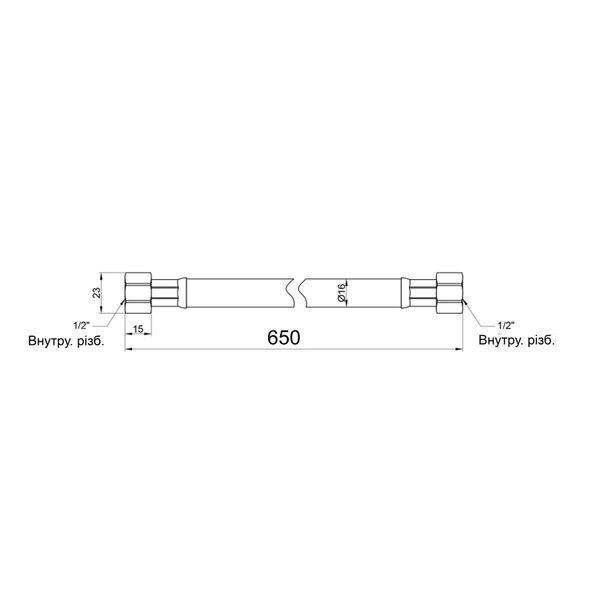 Шланг для газу чорний Thermo Alliance Standart 1/2" ВВ 50 см SD91G50 SD00055006 фото