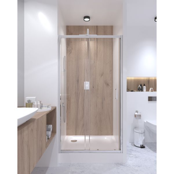 Душевая дверь в нишу Qtap Taurus CRM201-11.C6 97-108x200 см, стекло Clear 6 мм, покрытие CalcLess SD00039722 фото