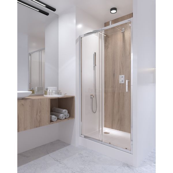 Душевая дверь в нишу Qtap Taurus CRM201-11.C6 97-108x200 см, стекло Clear 6 мм, покрытие CalcLess SD00039722 фото