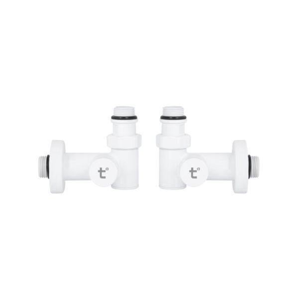 Комплект кранов Thermo Alliance Standart 1/2" белый, для полотенцесушителя угловой SF395W15HEW SD00051859 фото