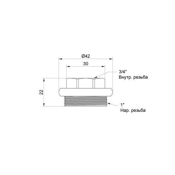 Футорка радиаторная Thermo Alliance Standart 1"х3/4" левая SD11520S SD00004612 фото