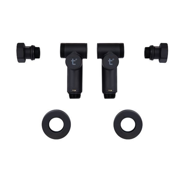 Комплект кранов Thermo Alliance Standart 1/2" черный, для полотенцесушителя угловой SF395W15HEB SD00051862 фото
