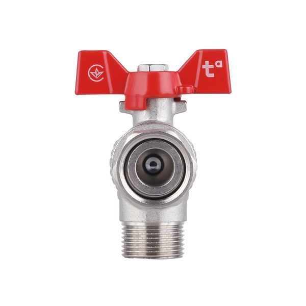 Кран кульовий з накидною гайкою SD Forte1/2" ВЗ для води кутовий SF224W15 SD00017977 фото