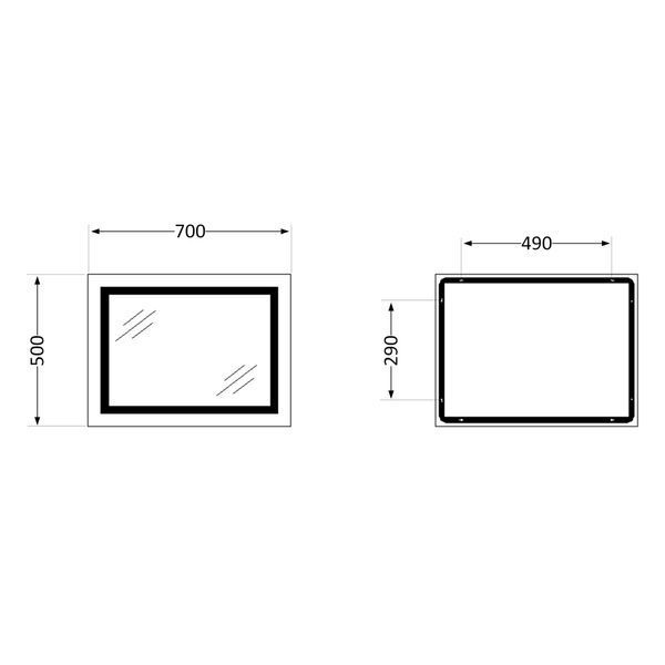Зеркало Qtap Cardinal (CA1) 700х500 с LED-подсветкой Touch, с антизапотеванием, с диммером, рег. темп. цвета (3000-6500K) QT0478C5070 SD00052323 фото
