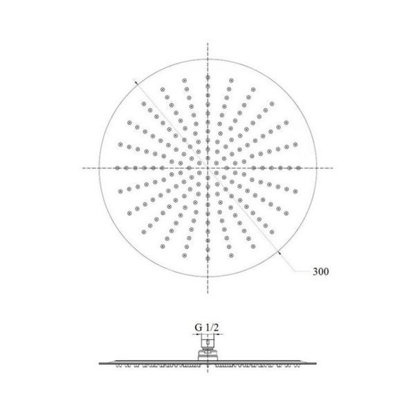 Лейка для верхнего душа Lidz Niagara 130 300 мм округлая LDNIA130NKS32451 Chrome SD00038553 фото