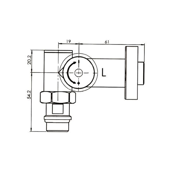 Комплект кранов Thermo Alliance Standart 1/2" черный, для полотенцесушителя угловой SF395W15HEB SD00051862 фото