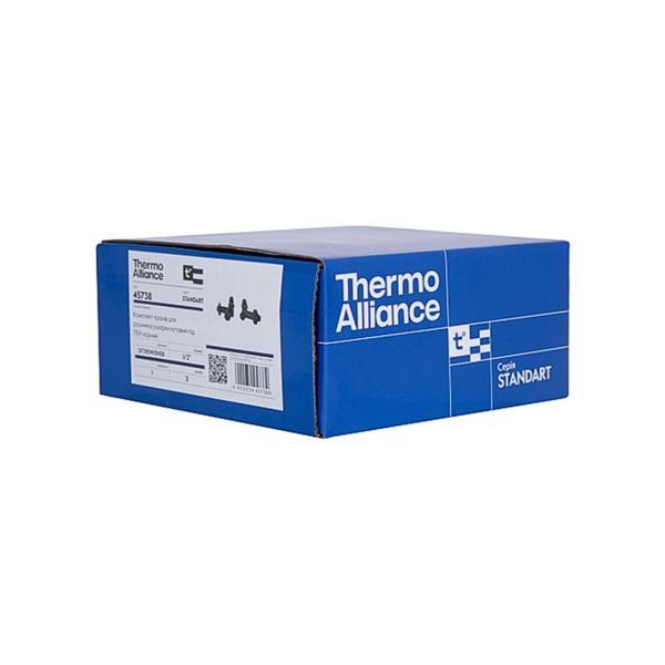 Комплект кранов Thermo Alliance Standart 1/2" черный, для полотенцесушителя угловой SF395W15HEB SD00051862 фото
