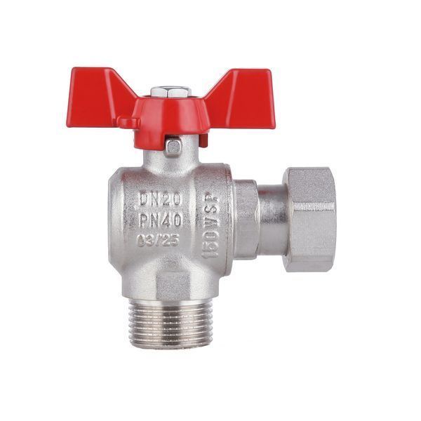 Кран кульовий з накидною гайкою SD Forte1/2" ВЗ для води кутовий SF224W15 SD00017977 фото