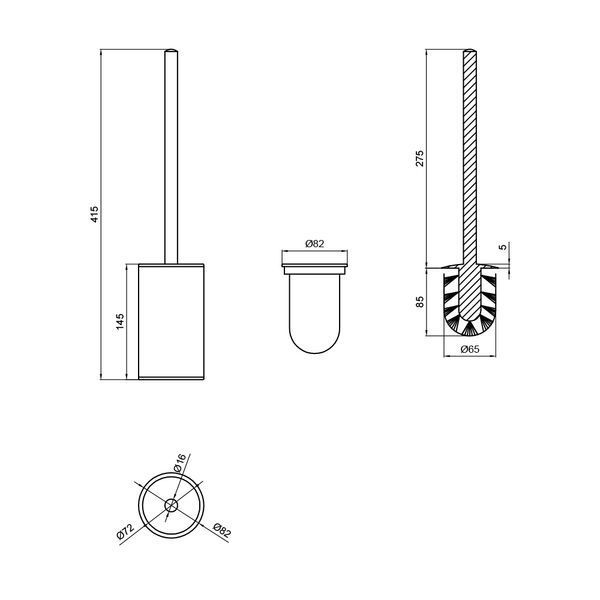 Ёршик напольный Qtap Liberty QTLIBCRM11571 Chrome SD00040052 фото