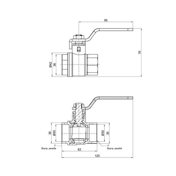 Кран кульовий Thermo Alliance Base 1" ВР для води (важіль) SD600W25 SD00002808 фото