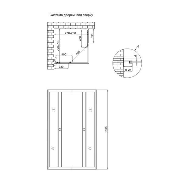 Душевая кабина Lidz Wawel SC80x80.SAT.LOW.GR, стекло тонированное 4 мм без поддона SD00047621 фото