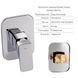 Комплект для душа Qtap Namesti Chrome: Смеситель для душа QTNAM6025102NC + Шланг QTHADPVC120C + Лейка QTCRMB120 + Подключение QTCRMBH130 SD00053674 фото 1