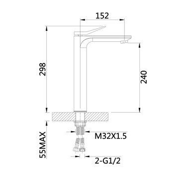Змішувач для раковини Qtap Presto високий QTPRE269CRW45577 Chrome/White SD00051701 фото