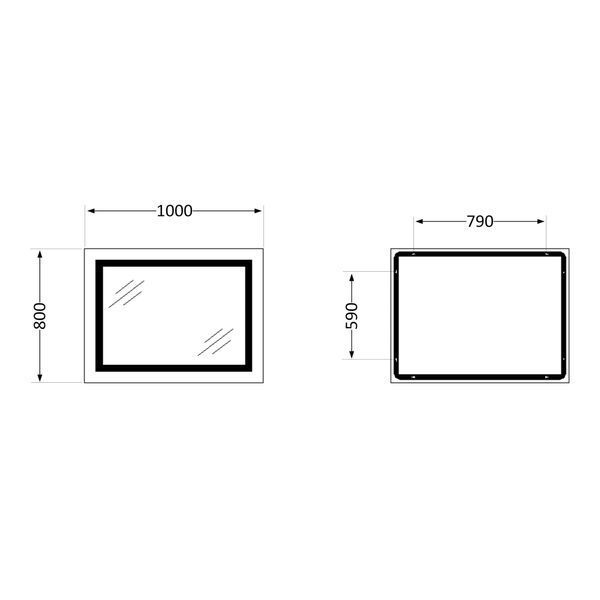 Зеркало Qtap Cardinal (CA1) 1000х800 с LED-подсветкой Touch, с антизапотеванием, с диммером, рег. темп. цвета (3000-6500K) QT0478C10080 SD00052327 фото