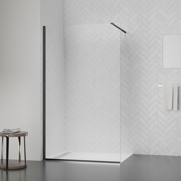 Душевая перегородка Qtap Walk-In Standard BLM201.C8 100х200 см, стекло Clear 8 мм, покрытие CalcLess SD00051926 фото