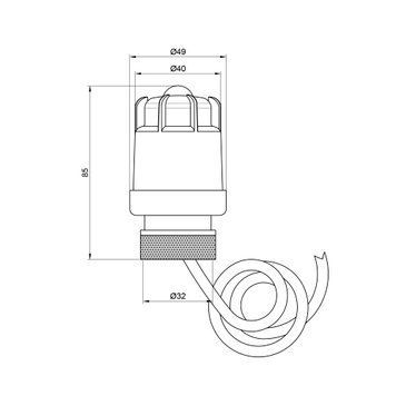 Термоголовка Thermo Alliance Standart М30х1,5 (20-50℃) з виносним датчиком TAS34150 SD00053537 фото