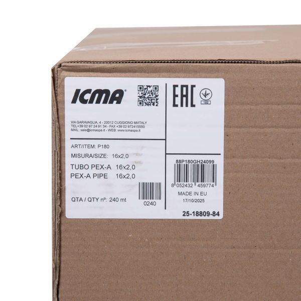 Труба для теплої підлоги Icma №Р180 PEX-A 3 шари, 16&times;2 мм (240 м) 88P180GH24099 SD00054737 фото