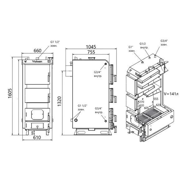 Котел твердотопливный стальной Thermo Alliance Vulcan V 5.0 SF 40 SD00054032 фото