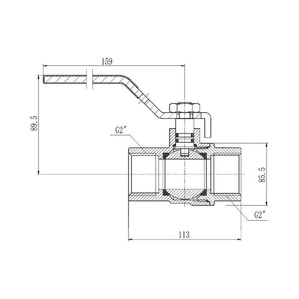Кран шаровой SD Forte 2" ВР для газа (ручка) SF600G50 SD00010548 фото